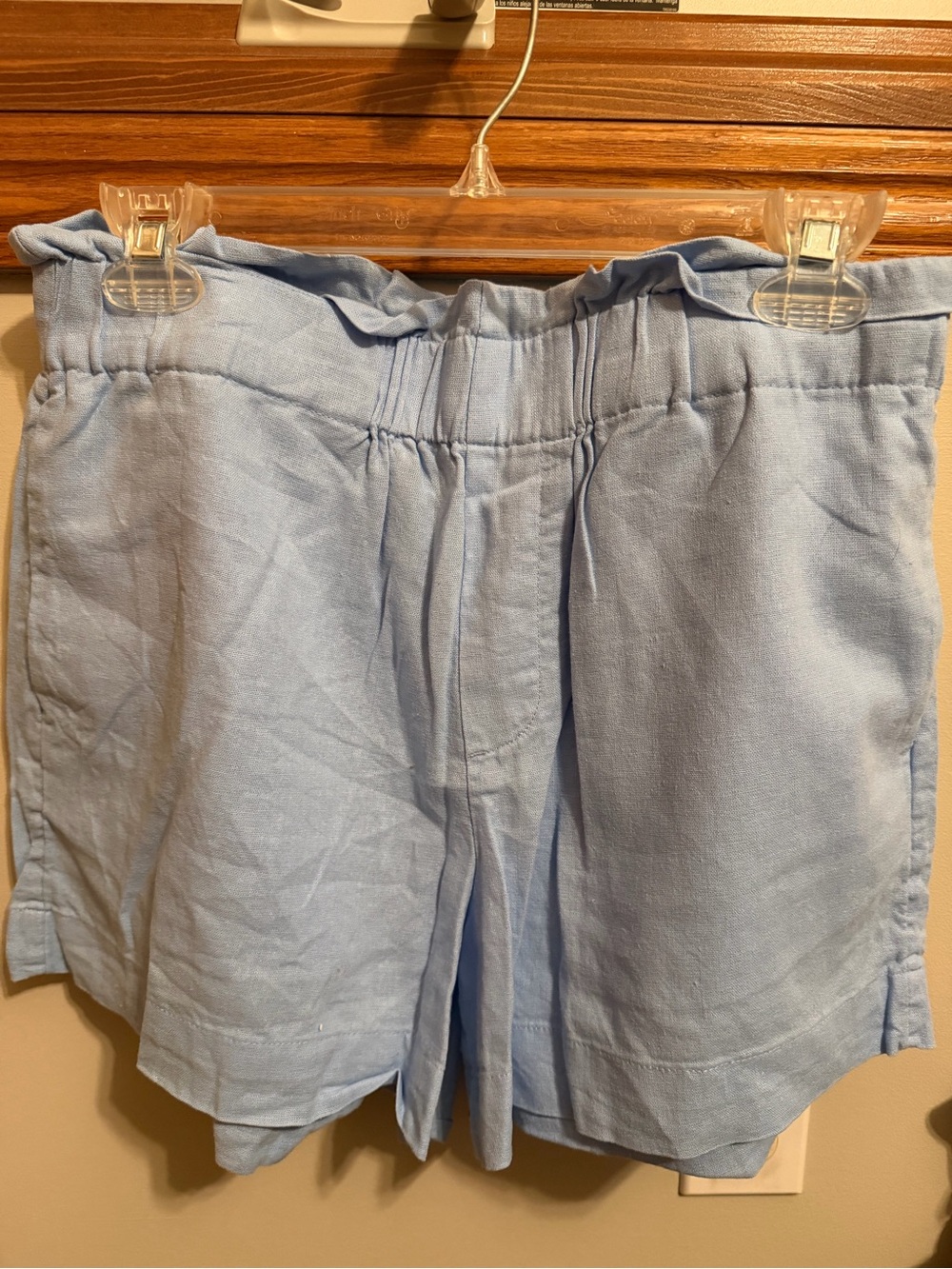 Light Blue Women's Linen Shorts